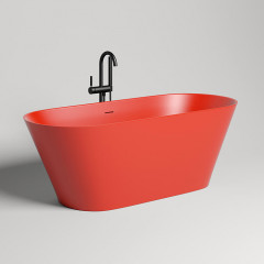 Salini MONA Ванна отдельностоящая 1700×720×585мм, донный клапан "Up&Down", сифон, слив-перелив, мат-л: S-Stone, глянец, RAL2005. Фурнитура: RAL2005