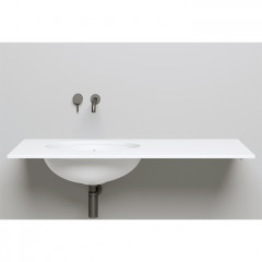 Salini MAREA 12 Раковина врезная снизу 545х375х187мм, без отв. под смес, с ПЕРЕЛИВОМ, мат-л: S-Sense, глянцевый, белый.