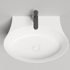 Salini ALDA WALL 01 Раковина 580х450х150 мм, без донного клап, сифон, слив-пер, мат-л: S-Sense, глянцевый, белый