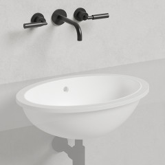 Salini MAREA 12 Раковина врезная снизу 545х375х187мм, без отв. под смес, С ПЕРЕЛИВОМ, без донного клапана, мат-л: S-Stone матовый, белый.