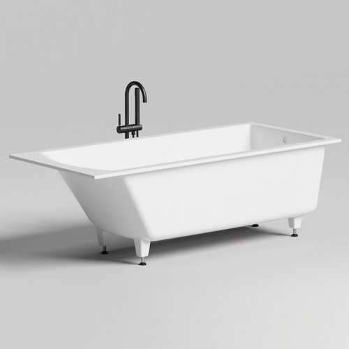 Salini CASCATA KIT Встраиваемая ванна с прямоугольной чашей 1700x700x552 мм, ножки, сифон S-Sense, белый матовый