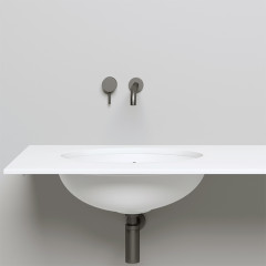 Salini MAREA 12 Раковина врезная снизу 545х375х187мм, без отв. под смес, С ПЕРЕЛИВОМ, без донного клапана, мат-л: S-Stone матовый, белый.