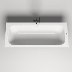 Salini ORLANDA AXIS KIT Встраиваемая ванна на ножках 1905х800х600мм, "Up&Down",белый, сифон, интегрированный слив-перел мат-л: S-Stone, белый матовый