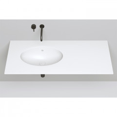 Salini MAREA 12 Раковина врезная снизу 545х375х187мм, без отв. под смес, с ПЕРЕЛИВОМ, мат-л: S-Sense, глянцевый, белый.