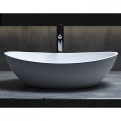 Salini NOEMI Раковина накладная 560х340х150мм, без отв. под смес, без перелива, мат-л: S-Stone, матовый, белый.