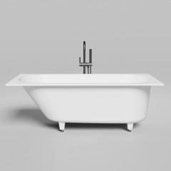 Salini ORNELLA KIT Встраиваемая ванна 1600х700х540мм, овальная чаша, донный клапан, сифон, интегр слив-перелив, мат-л: S-Sense, глянцевый, белый.