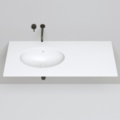 Salini MAREA 12 Раковина врезная снизу 545х375х187мм, без отв. под смес, С ПЕРЕЛИВОМ, без донного клапана, мат-л: S-Stone матовый, белый.