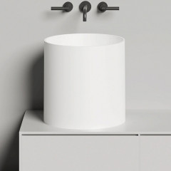 Salini ARMONIA 04 Раковина накладная 460х460х150мм, без отв. под смес, без донного клапана, мат-л: S-Stone, матовый, белый.