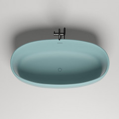 Salini LUCE Ванна отдельностоящая 1700х850х580мм, донный клапан "Up&Down", сифон, слив-перелив, мат-л: S-stone -матовый;, RAL6034. Фурнитура: RAL6034