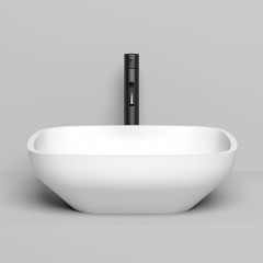 Salini GLORIA Раковина накладная 495х445х150мм, без отв. под смес, без перелива, мат-л: S-Stone, матовый, белый.