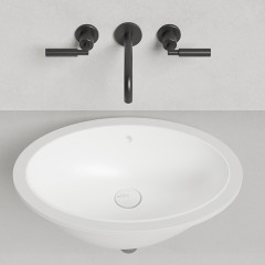 Salini MAREA 12 Раковина врезная снизу 545х375х187мм, без отв. под смес, С ПЕРЕЛИВОМ, без донного клапана, мат-л: S-Stone матовый, белый.