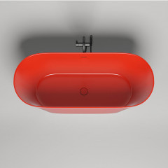 Salini MONA Ванна отдельностоящая 1700×720×585мм, донный клапан "Up&Down", сифон, слив-перелив, мат-л: S-Stone, глянец, RAL2005. Фурнитура: RAL2005