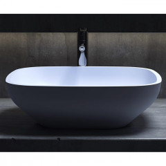 Salini GLORIA Раковина накладная 495х445х150мм, без отв. под смес, без перелива, мат-л: S-Stone, матовый, белый.