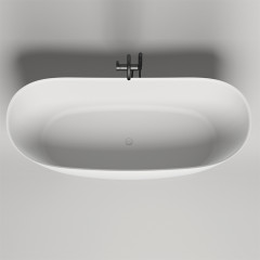 Salini NOEMI Ванна отдельностоящая 1850х810х720мм, донный клапан "Up&Down", сифон, слив-перелив, мат-л: S-Stone, матовый, белый. Фурнитура: белая.