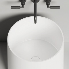 Salini ARMONIA 04 Раковина накладная 460х460х150мм, без отв. под смес, без донного клапана, мат-л: S-Stone, матовый, белый.