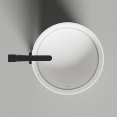 Salini ARMONIA ROUND 01 Раковина напольная 450х450х900мм, слив в стену, без отв. под смес, с декор.накладкой, мат-л: S-Stone, матовый, белый.