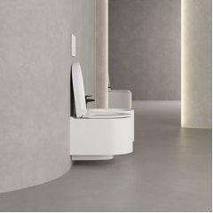 Salini GEMELLI Унитаз подвесной 520х405х420 мм, материал S-Stone матовый, внутри керамика Vitra Zentrum, сиденье микролифт, цвет белый