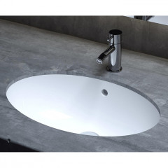 Salini MAREA 12 Раковина врезная снизу 545х375х187мм, без отв. под смес, с ПЕРЕЛИВОМ, мат-л: S-Sense, глянцевый, белый.