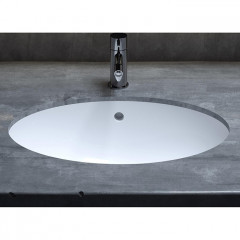 Salini MAREA 12 Раковина врезная снизу 545х375х187мм, без отв. под смес, с ПЕРЕЛИВОМ, мат-л: S-Sense, глянцевый, белый.