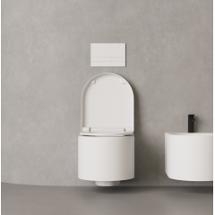 Salini GEMELLI Унитаз подвесной 520х405х420 мм, материал S-Stone матовый, внутри керамика Vitra Zentrum, сиденье микролифт, цвет белый