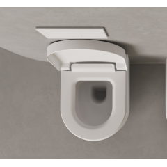 Salini GEMELLI Унитаз подвесной 520х405х420 мм, материал S-Stone матовый, внутри керамика Vitra Zentrum, сиденье микролифт, цвет белый