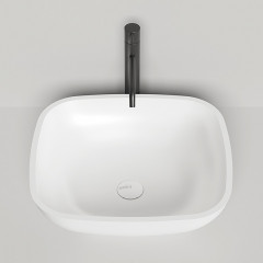 Salini GLORIA Раковина накладная 495х445х150мм, без отв. под смес, без перелива, мат-л: S-Stone, матовый, белый.