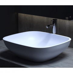 Salini GLORIA Раковина накладная 495х445х150мм, без отв. под смес, без перелива, мат-л: S-Stone, матовый, белый.