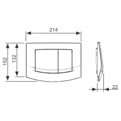 TECEambia, панель смыва с двумя клавишами, рамка-хр. глянец, клавиши-хр. матовый