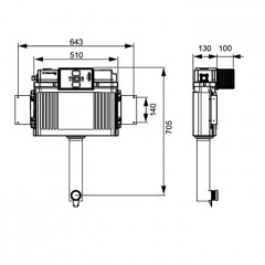 TECEbase застенный бачок для напольного унитаза, фронт (заменил старый арт. 9041008)