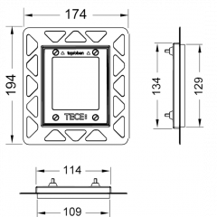TECE Рамка монтажная, TECEloop Urinal, черная