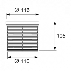TECE Удлинитель без фланца Для установки на сифоны TECEdrainpoint S