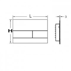 TECEsquare. Панель смыва, черный, клавиши позолоченные