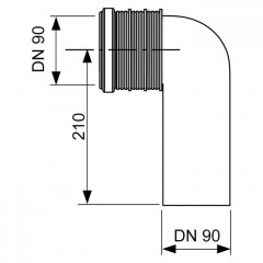 TECE Отвод для унитаза TECEprofil 90° - DN 90/90