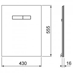TECElux Верхняя панель с механическим блоком управления, стекло черное, клавиши черные