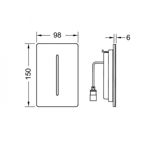TECEfilo-Solid Urinal Лицевая панель, сталь, черная матовая (без картриджа 9242091/9242092)