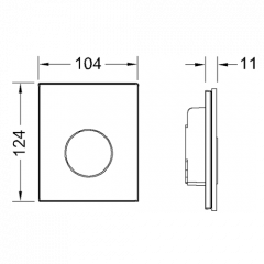 TECEloop Urinal. Панель смыва, стекло черное, клавиша хром матовый.