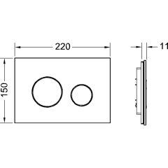 TECEloop Панель смыва унитаза для системы двойного смыва, материал стекло черное, клав. черные.
