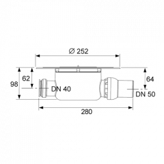 TECE сифон горизонтальный DN50