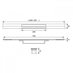 TECE Профиль для душа TECEdrainprofile, 1200 мм, PVD Brushed Black Chrome