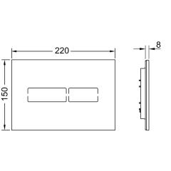 TECElux mini. Электронная панель смыва, стекло, белая