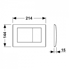 TECE planus Панель смыва с двумя клавишами, белый глянцевый
