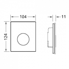 TECE Loop Панель смыва для писсуара стекло белое, клавиша белая