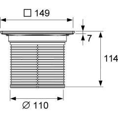 TECE Декоративная решетка quadratum 150 х 150 м с монтажым элементом, сталь