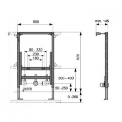 TECEprofil модуль для установки биде, высота h820мм