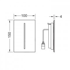 TECEfilo Urinal Лицевая панель, нержавеющая сталь, сатин, с покрытием против отпечатков пальцев (без картриджа 9242091/9242092)