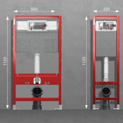 TECEbase Застенный модуль со смывным бачком, ширина 320 мм, высота 1120 мм с комплектом креплений