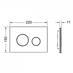 TECEloop. Панель смыва, стекло зеленое, клавиши матовый хром