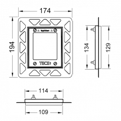 TECE Рамка монтажная, TECEloop Urinal, позолоченная