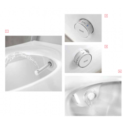 TECEone Унитаз-биде подвесной 540х358х350 мм, комплект крепежей и компл подкл к водоснабжению, цвет белый