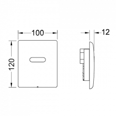 TECEplanus Urinal, 6V батарея, белый матовый,панель смыва с инфракрасным датчиком для писсуара